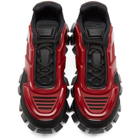 prada red and black sneakers|red prada tennis shoes.